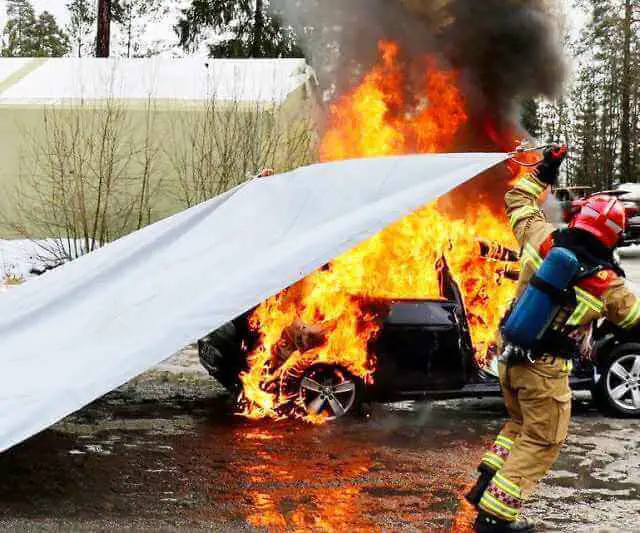 Übergroße Löschdecke für Fahrzeugbrände (auch für Elektrofahrzeuge)