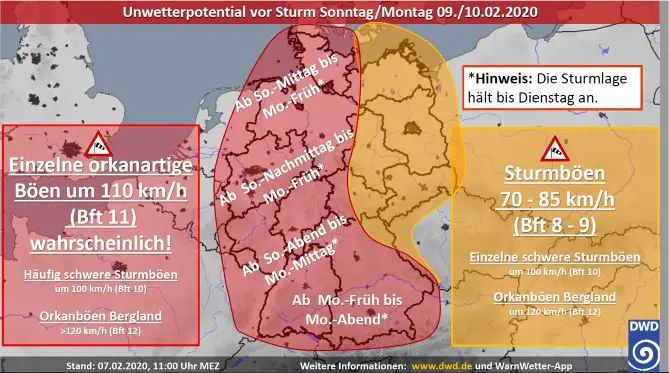 Prognose zum Unwetterpotenzial des Deutschen Wetterdienste