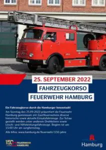 FW-HH: 150 Jahre Feuerwehr Hamburg – Fahrzeugkorso durch die Innenstadt