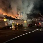 FW-ROW: Scheune gerät nach Verkehrsunfall in Brand