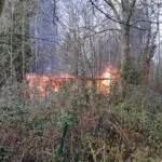 FW Bremerhaven: Lehe-Eckernfeld: Feuerwehr Bremerhaven bekämpft Gartenlaubenbrand