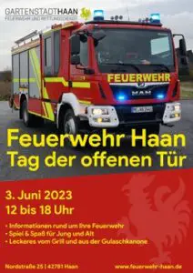 FW-HAAN: Tag der offenen Tür bei der Feuerwehr Haan am 3. Juni