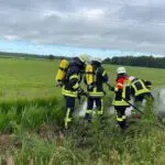 FFW Schiffdorf: Grabenaushub am Apeler See sorgt für Feuerwehreinsatz – circa 15 Quadratmeter bei trockener Vegetation verbrannt
