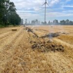 FW Hünxe: Flächenbrand bei Erntearbeiten in Schermbeck