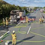 FW-RE: Brennender LKW auf der BAB 2 – zwei Verletzte