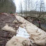 FW-OLL: Hochwasser in Sandkrug – Wasserstand im Barneführerholz erreicht Scheitelpunkt – Deich wird weiter gesichert