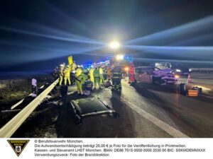 FW-M: Verkehrsunfall mit sieben Schwerverletzten auf der A99