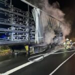 FW Lehrte: Brennender Sattelauflieger Autobahn A2