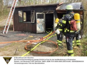 FW-M: Gartenhaus ausgebrannt (Fasangarten)