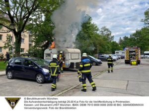 FW-M: Mann bei Wohnwagenbrand verletzt (Harthof)